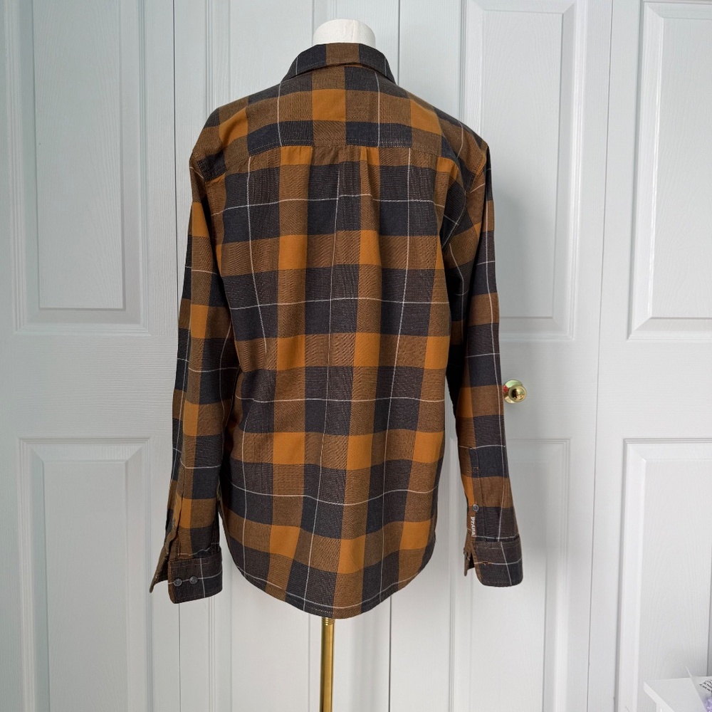 PRANA | Men's Organic Cotton Gray Flannel Plaid Shirt Sz M - Picture 2 of 8